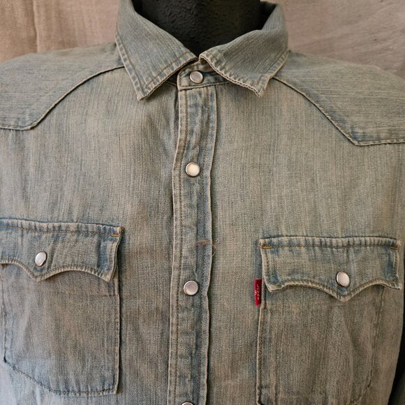 Men's Levi's Denim Shirt Sz XL NEW NWTG Wester Snaps - Picture 4 of 6